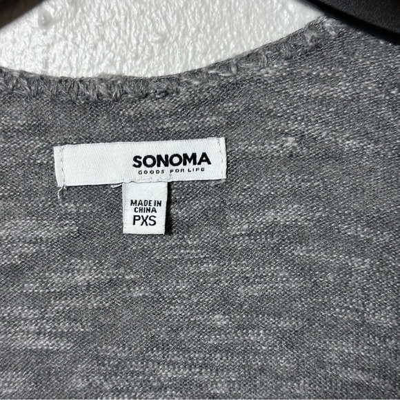 Sonoma Women Fringe Open Gray Cardigan size PXS - Picture 4 of 9